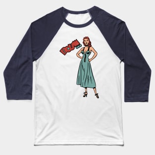 Bou! Pop Art Design Comic Girl Baseball T-Shirt